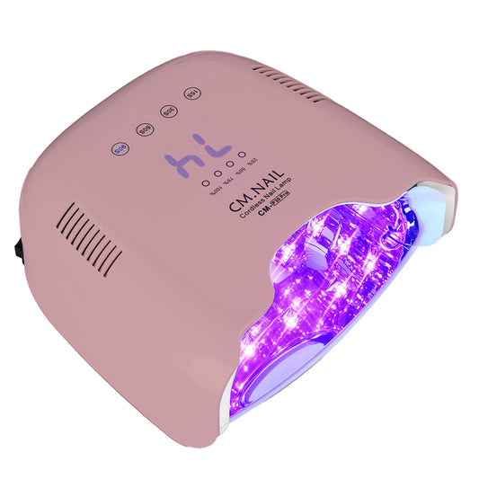 Nail Lamp CM-P30 Cameo in pink with LED lights for gel polish curing, featuring a sleek design and touch controls for professional results.