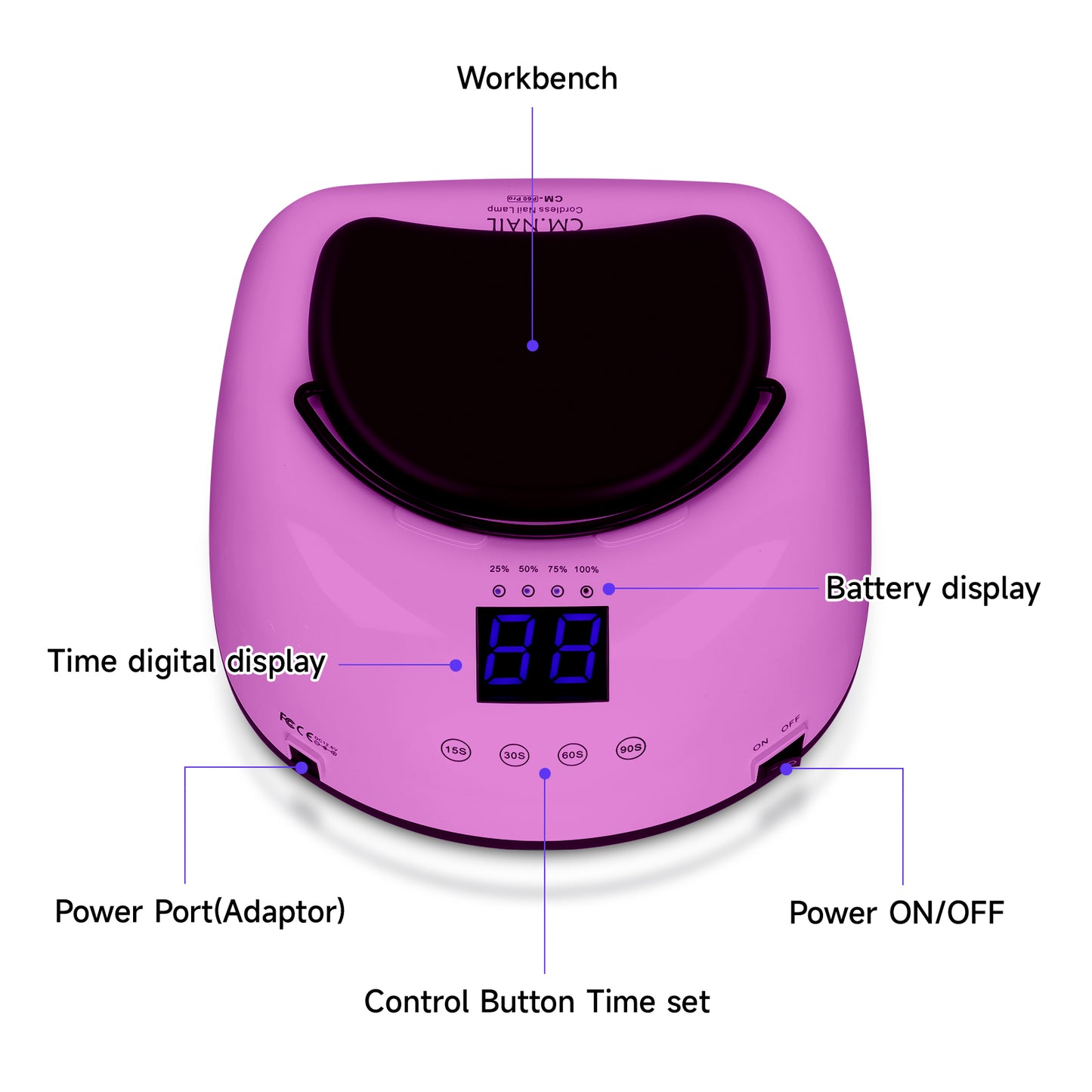 Nail Lamp CM-P60 Rose Pink - Shenzhen Chuangmei Shijie Electronics Co., Ltd.